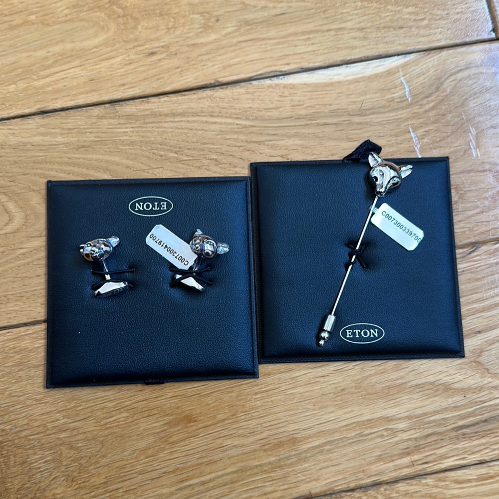 ETON  fox tie pin and cuff links